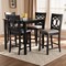 Baxton Studio Lenoir Gray Upholstered Espresso Finished 5-Piece Wood Pub Set 157-9594-9776 - alternate 5